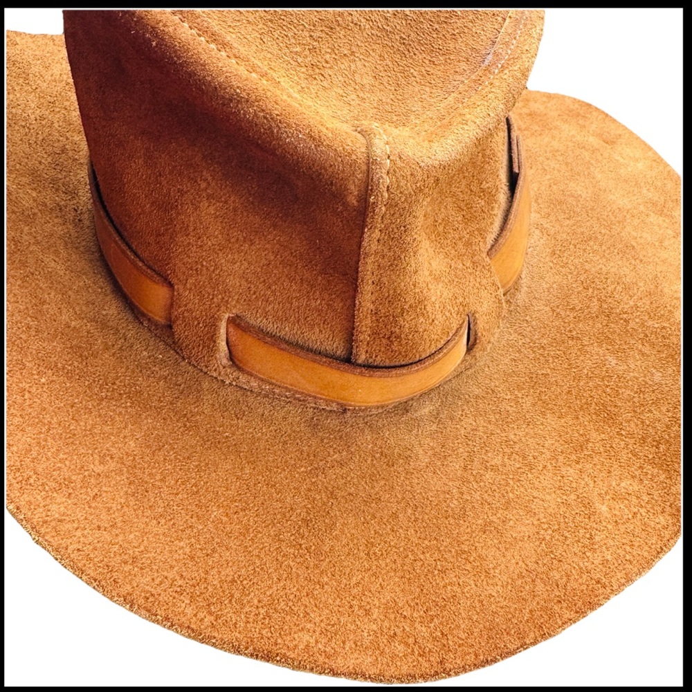 RARE Vintage 70s Winfield Cover Co San Francisco Suede Hat -Joyce Chan #9 Cowboy